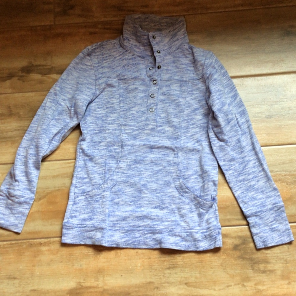 Lucy Lavender Marled Button-Neck Pullover
